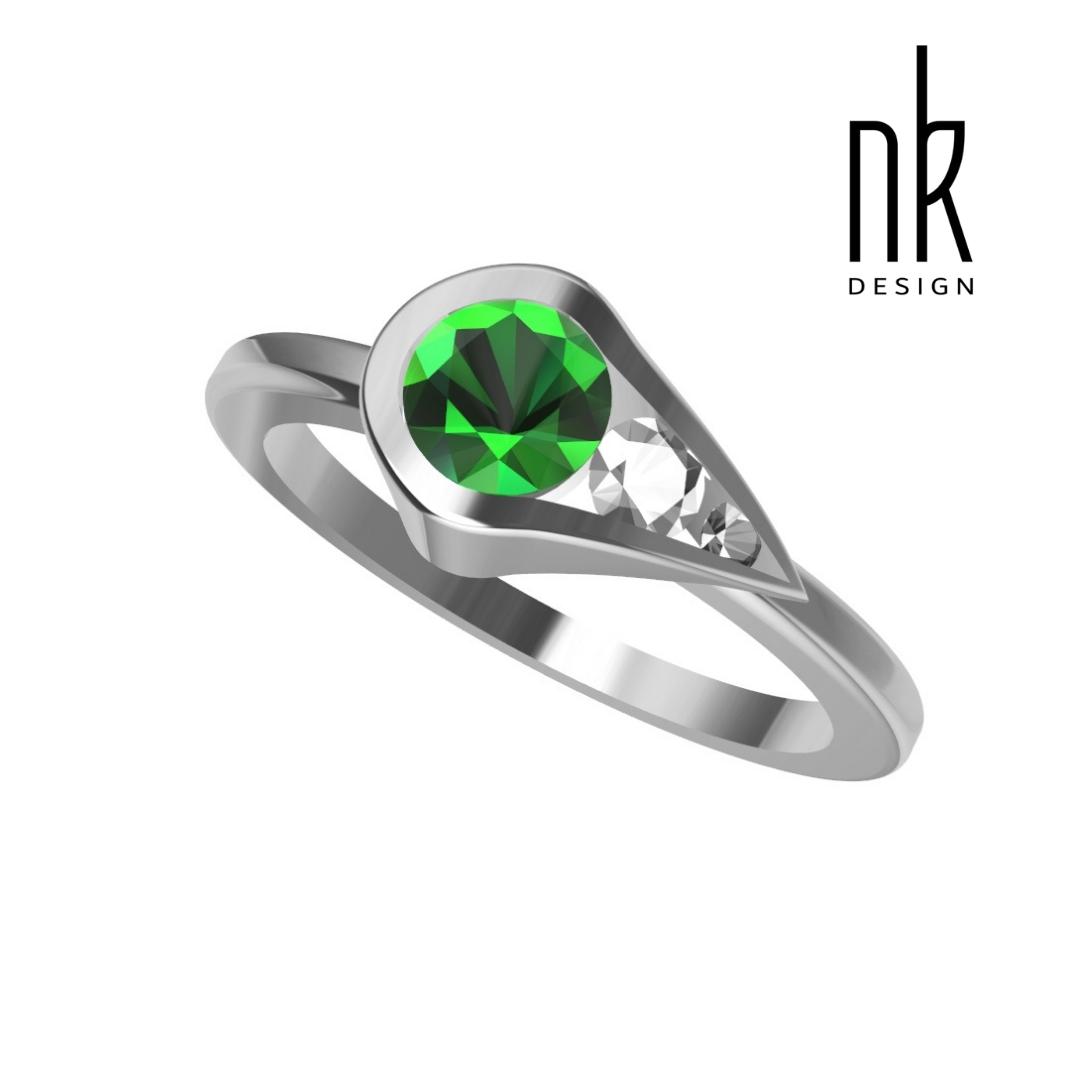 Héra eljegyzési gyűrű smaragd és gyémánttal