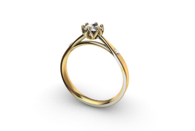 Lótusz eljegyzési gyűrű gyémánttal